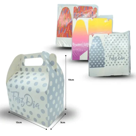 B - 039 caja de regalo plegable estampada 17x15x9.5cm C/12 D4226