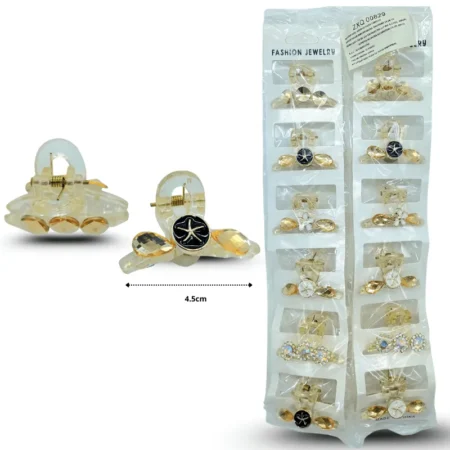 F - 014 pinza nudo mini con decoración en tira C/12 ZXQ00829