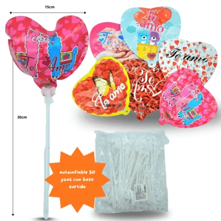 G - 300 globo autoinflable con base 15cm C/50 EO-0017