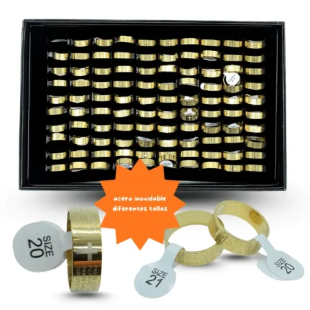 I - 004 anillo argolla padre nuestro dorada C/100 2511J-33