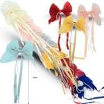 J - 002 pico moño en tira con liston y perlas C/12 HLU-2416