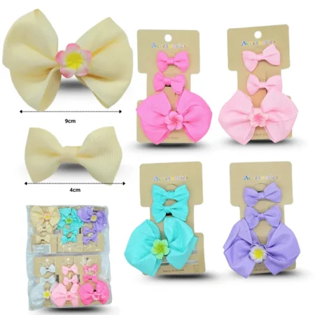 J - 033 pico moño par mini y poco moño deco loto set 3 pzas C/12 HMA-16