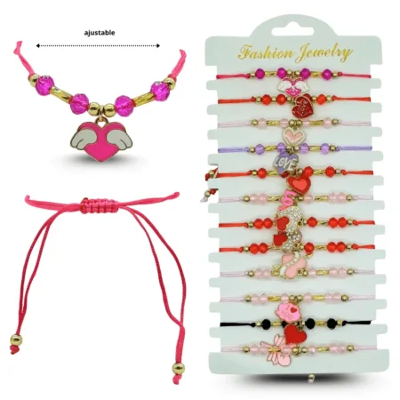 K - 007 pulsera hilo corazon en tira C/12 25ZA-9