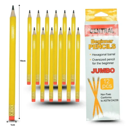 P - 034 lápiz jumbo hexagonal en caja C/12 ASTM D4236 o 32B-11