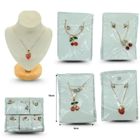 S - 017 collar cerezas o fresas con par de broqueles C/12 F58B-25 o W-26