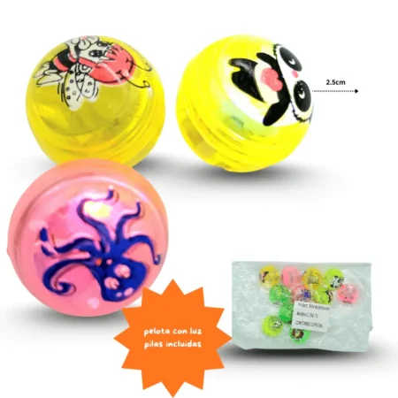 T - 017 pelota mini decorada con luz C/12 25U-71