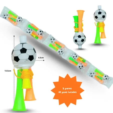 T - 058 corneta par futbolera en tira C/5pares  YO-324
