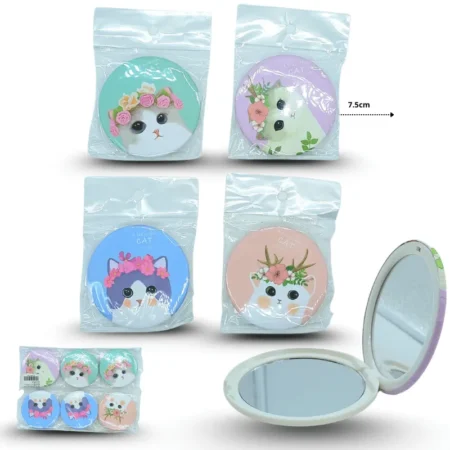 Z - 023 espejo de bolsillo decorado gato C/12 XL52-44