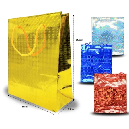 B - 023 bolsa de regalo acabado metalico 18x21.5x6.5cm C/12  D2338