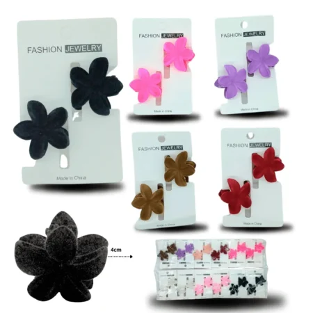 F - 010 pinza flor loto par aterciopelada C/12 25ZB-109