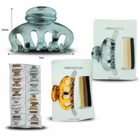 F - 043 pinza almeja con liga licra set 4 pzas C/12 25V27