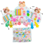 J - 015 cuca figuras 4 pzas 4 piojitos y 6 liga corrugada set 14 pzas C/12 25Z-128