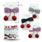 J - 811 pico moño con brillos y cerezas C/12 XLA-29