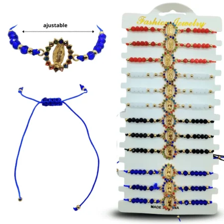 K - 017 pulsera hilo y cristales virgen C/12 25V160