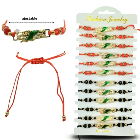 K - 022 pulsera hilo San Judas enmarcado con cristales en tira C/12 25V166