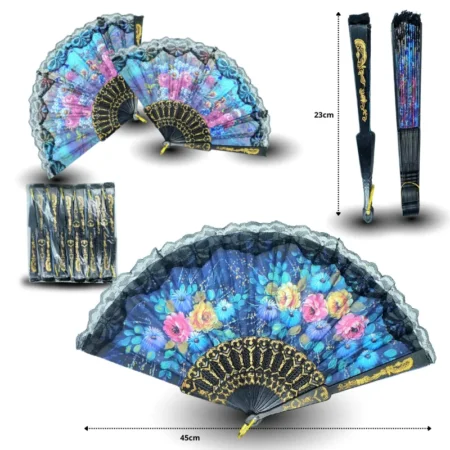 O - 847 abanico flores y encaje C/12 24ZJ-4