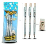 P - 055 lápiz puntilla 3 pzas con goma borrador en bolsa set 4 pzas C/10  076WW CORMAL