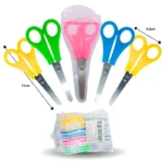 P - 658 tijera escolar con funda multicolor C/12 3G-7