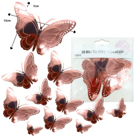 P - 860 mariposa sticker para decoracion cobre C/12 25N-50