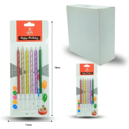 PA - 003 vela cumpleañera set 6 pzas en blister C/24 1C-2