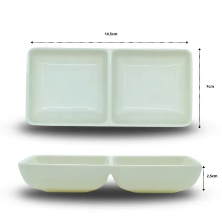 Q - 132 salsera melamina cuadrada doble C/12 A0218