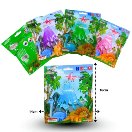 T - 881 slime en sobre de plastico dinosaurios 16x14cm C/12 C2705