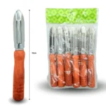 U - 002 pelador con saca centro mango madera en bolsa C/6 PB-2015B