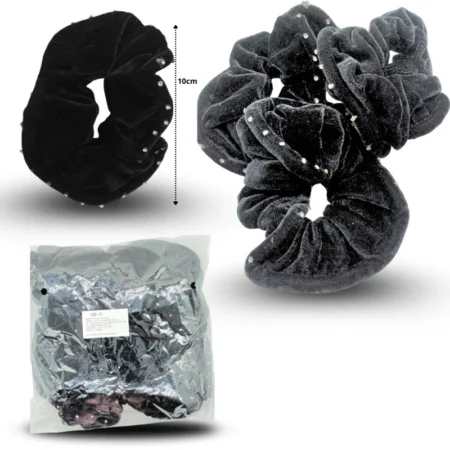 V - 004 dona terciopelo con brillos NEGRA C/12 HMI-31
