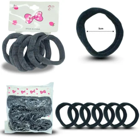 V - 018 liga licra negra 5cm set 6 pzas C/12 HG25O-43