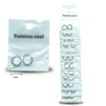 A - 008 arracada mini en tira acero inoxidable color plata  C/12 R105