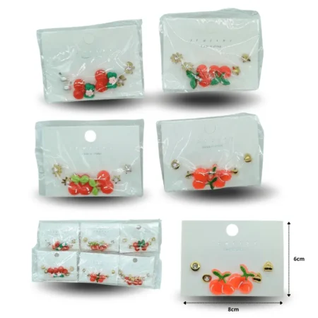 A - 024 arete cerezas y par de broqueles set 3 pares C/12  54W-23