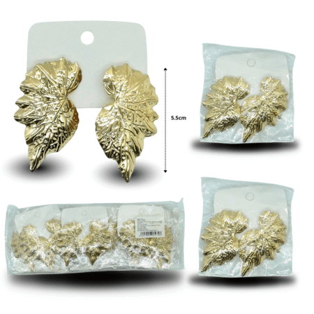 A - 263 arete hoja grande dorada C/12 M69-7D-5