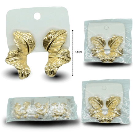 A - 263 arete triple hojas dorada C/12 M69-7D-5