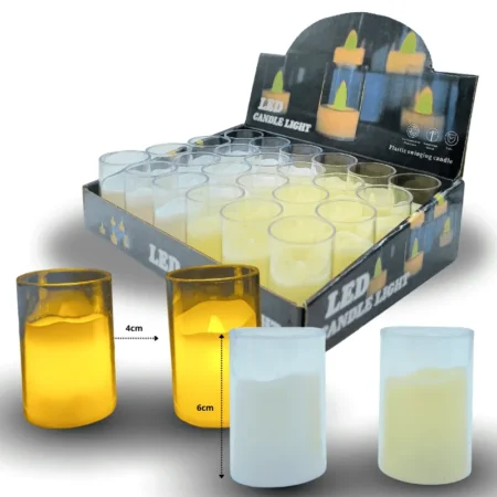 D - 003 lampara led tipo vela, blanca y ambar C/24 F2853