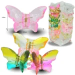 F - 020 pinza de cabello mariposa cristal 6.5cm C/12 EEO168