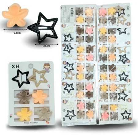 F - 049 pinza loto mini con par de cuca estrell set 6 pzas C/12 XH7488