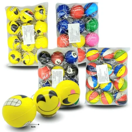 L - 102 llavero pelota esponja decorada surtida C/12 126-06