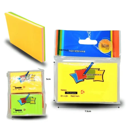 P - 026 notas adhesivas fluorescentes 7.5x5cm C/12 B1120