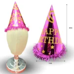 PA - 205 gorro feliz cumpleaños fucsia  C/10 LOULEI
