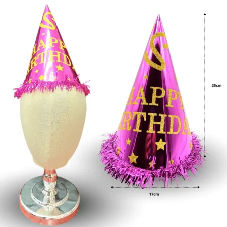 PA - 205 gorro feliz cumpleaños fucsia  C/10 LOULEI