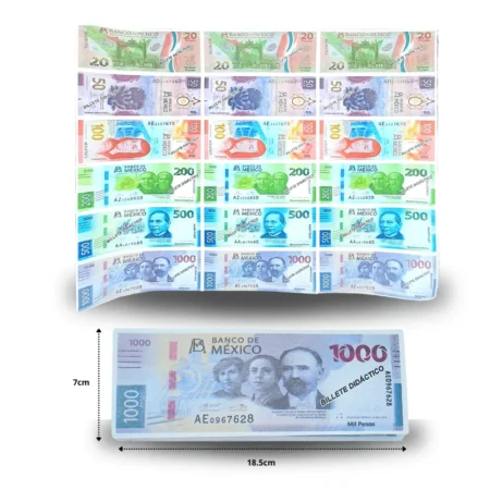 T - 409 billete didáctico grande 18.5x7 CM C/20  ALB MOR