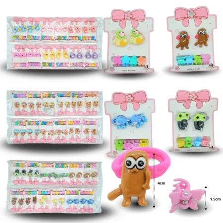 V - 072 liga decorada par con 4 pijitos set 6 pzas C/12 QQ03-35