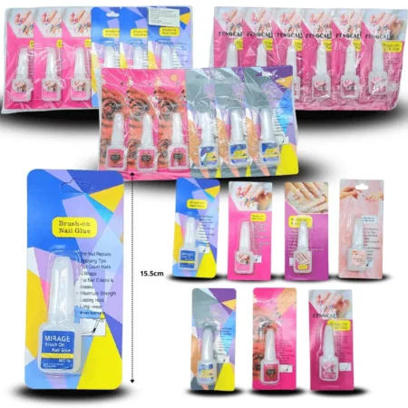 W - 009 pegamento para uñas en blister tipo brocha C/12 4H-1 o 2002R o JNI-62