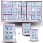 A - 025 arete 3 pares charola rosa C/24 ED2191