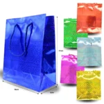 B - 005 bolsa de regalo acabado metálico colores surtidos 18x21x8cm C/12 1252-1C-3