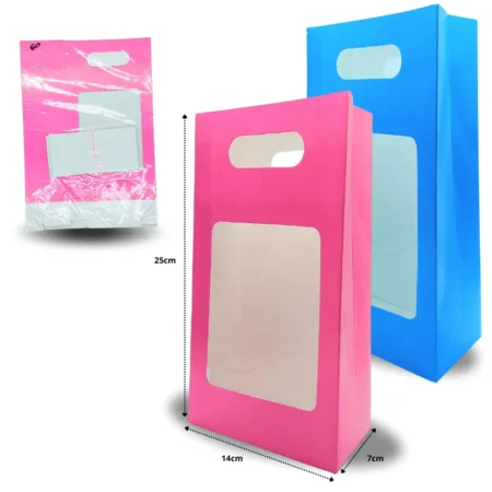 B - 123 caja de regalo ventana azul y rosa en el mismo paquete C/12 ISM GAR