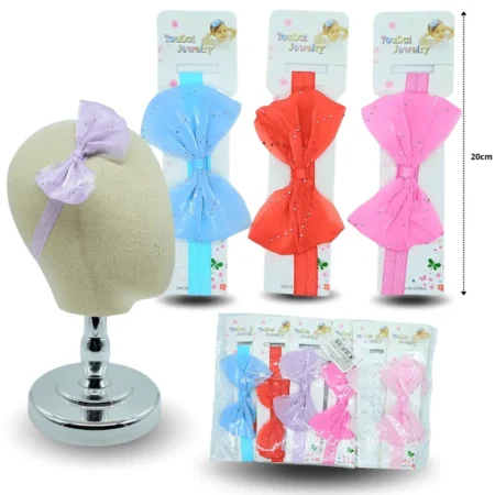 E - 009 valerina resorte moño organza C/12 HT-3798