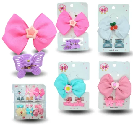 J - 007 pico moño decorado con par de pinza set 3 pzas C/12 HMN-29