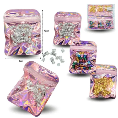 J - 017 cuentas para decorar cabello bolsa cierre a presión C/12 XH5734