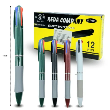 P - 051 pluma 3 tintas REDA COMPANY caja amarilla C/12 B2444